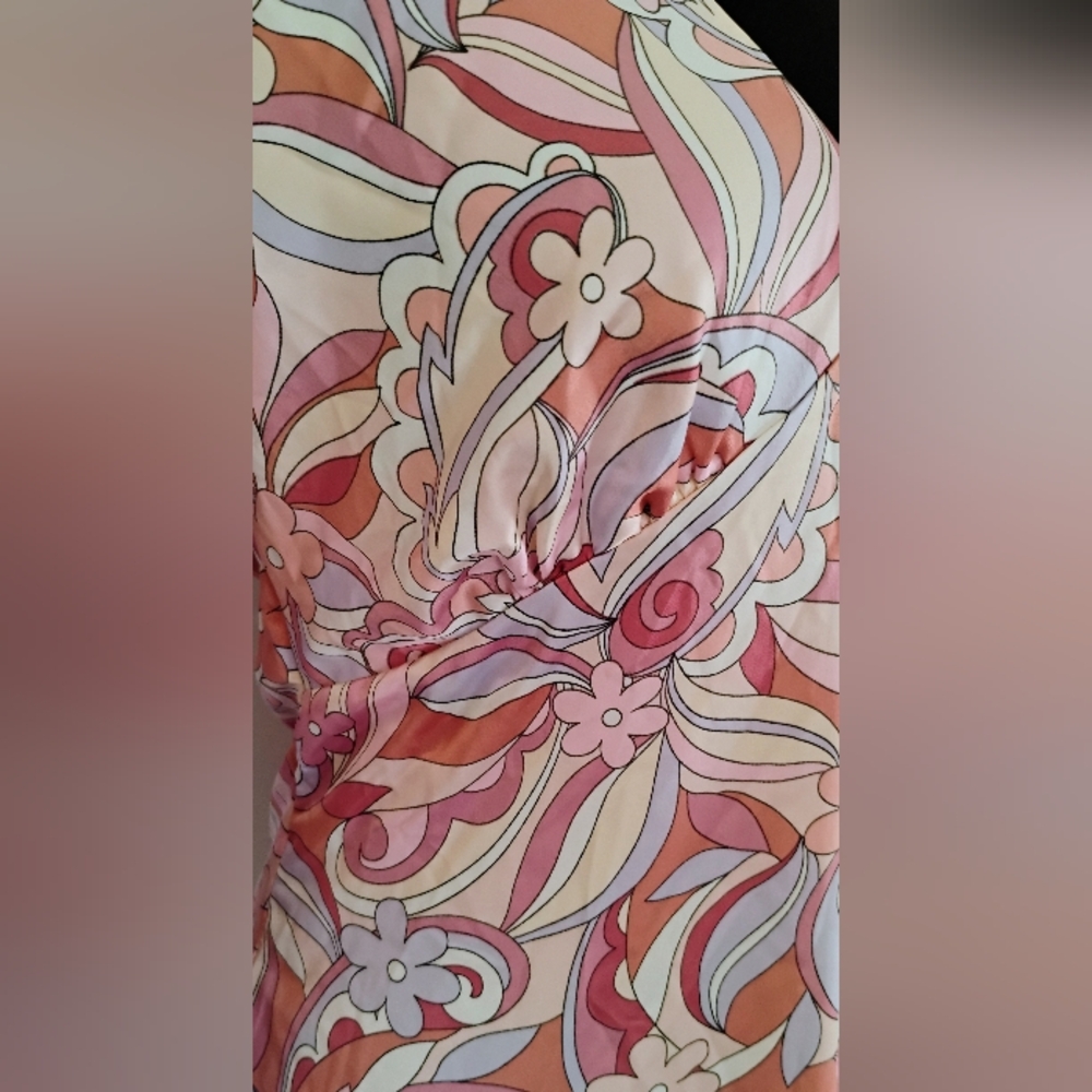 NWT South Moon Under Midi Dress Fit & Flared Sz M Floral Pinks 70's Style I-4 - Picture 5 of 12